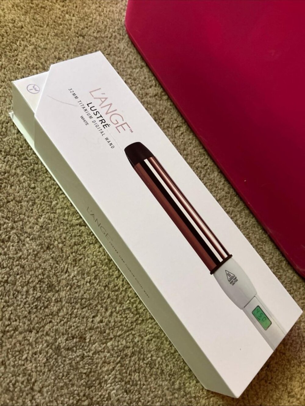 L’ange Lustre 32mm Titanium Digital Wand Curling Iron EUC